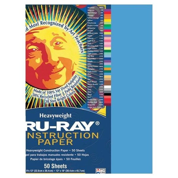 Tru-Ray Tru-Ray 054129 Construction Paper 12 x 18 In. Blue; Pack Of 50 54129